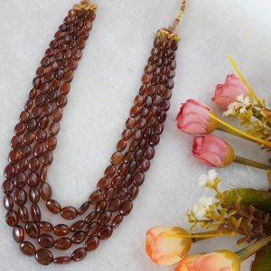 GOMED HESSONITE GARNET OVAL UNCUT 4 ROWS