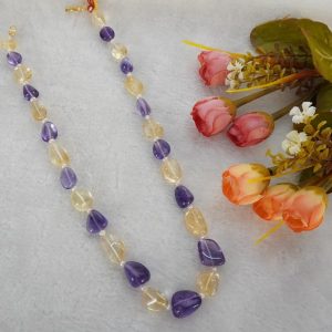 AMETHYST WITH TOPAZ TUMBLE