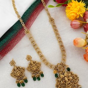ANTIQUE GREEN LONG LAKSHMI NC SET