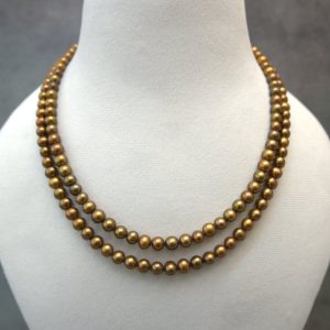 Brown Double line Pearl Mala (6MM)