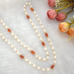Coral Pearls Kambi Mala 6mm 29 Inch – Spiritual Elegance & Energy