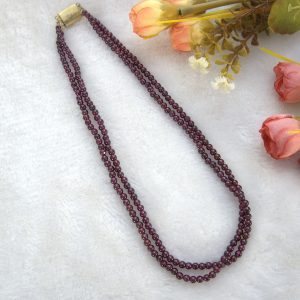 GARNET 2 ROWS UNCUT MALA
