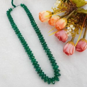 Green Onyx Cut Beads 8-12mm – Premium Faceted Gemstone Strand for Elegant Jewellery Making