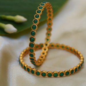 Green Stone Bangles
