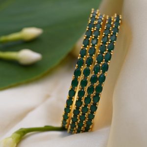 Green Stone Bangles