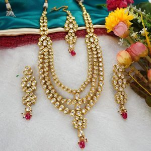 KUNDAN LONG RED NC SET