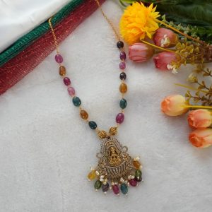 MULTI BEADS LAKSHMI PENDANT KAMBI MALA