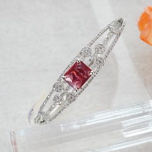RED CZ RH BRACELET
