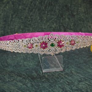 Red Green White GJ Hipp Belt – Grand Jewellery Waist Belt for Bridal & Festive Wear
