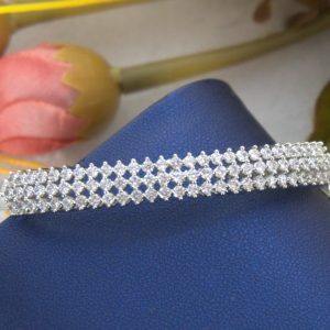WHITE CZ RH BRACELET
