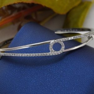 WHITE CZ RH BRACELET