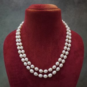 White Pearl Double line Mala