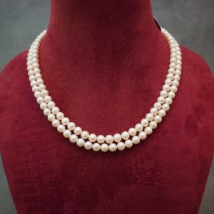 White Pearl Double line Mala (8MM)