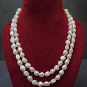 White Pearl Double line Mala (10MM)