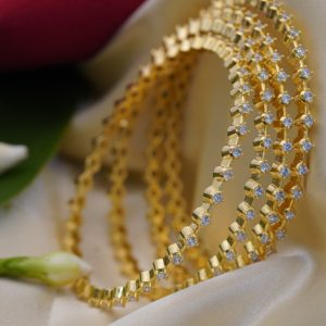 White Stone Bangles