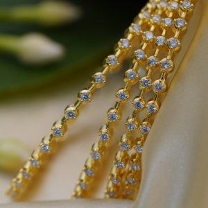White Stone Bangles