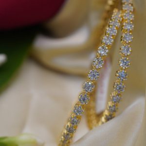White Stone Bangles