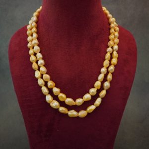 Yellow Double line Pearl Mala (10MM)