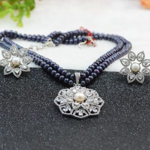2 Row Grey Choker Set