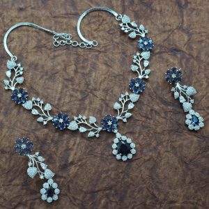 A BLUE WHITE CZ RH NC SET