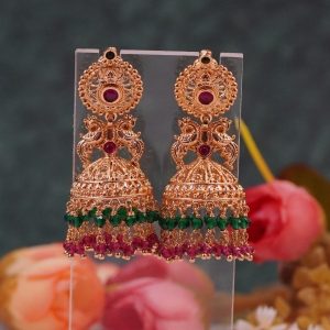 Antique Red & Green Jhumki