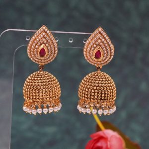 Antique Red & White Jhumki
