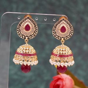 Antique Red & White Jhumki