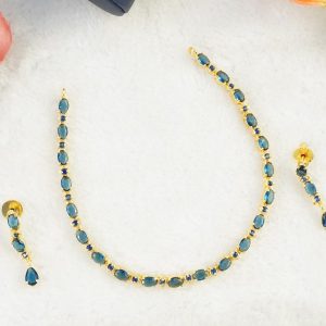 Blue Stone Necklace Set