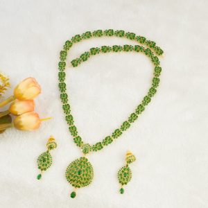 Green Long Necklace Set