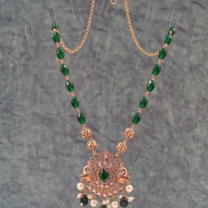 Green Beads Green and Kundan Victorian Locket