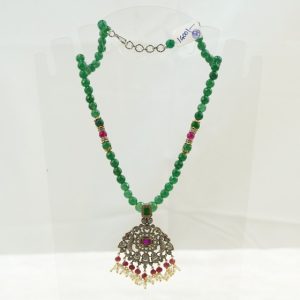 Green Beads Victorian Locket