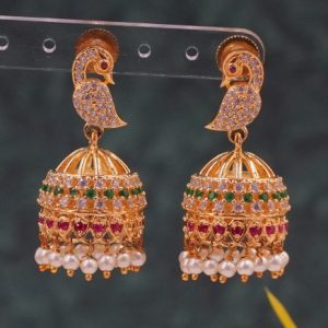 Kempu Red and Green Jhumki