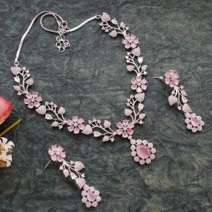 PINK WHITE CZ RH NC SET