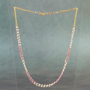 Pearls With Pink Beads 2 Rows Kambi Mala