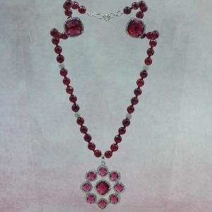 Elegant Red Beads and Red Locket