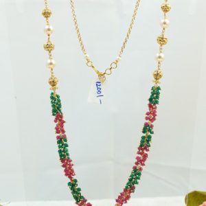 Red and Green Beads Kambi Mala