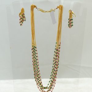 Red and Green Beads Kambi Mala(8 Rows)