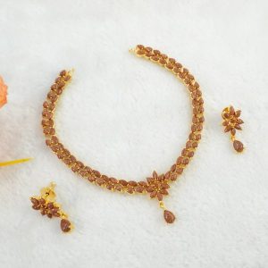 Elegant Sand Stone Necklace Set