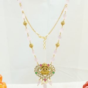 Pink Beads and CKS Pearls Kambi Mala