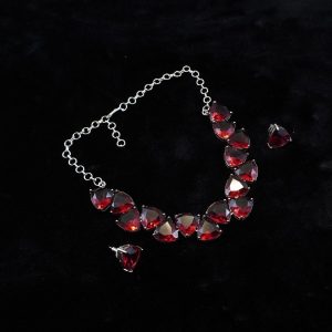 Gorgeous Red Stone Necklace Set