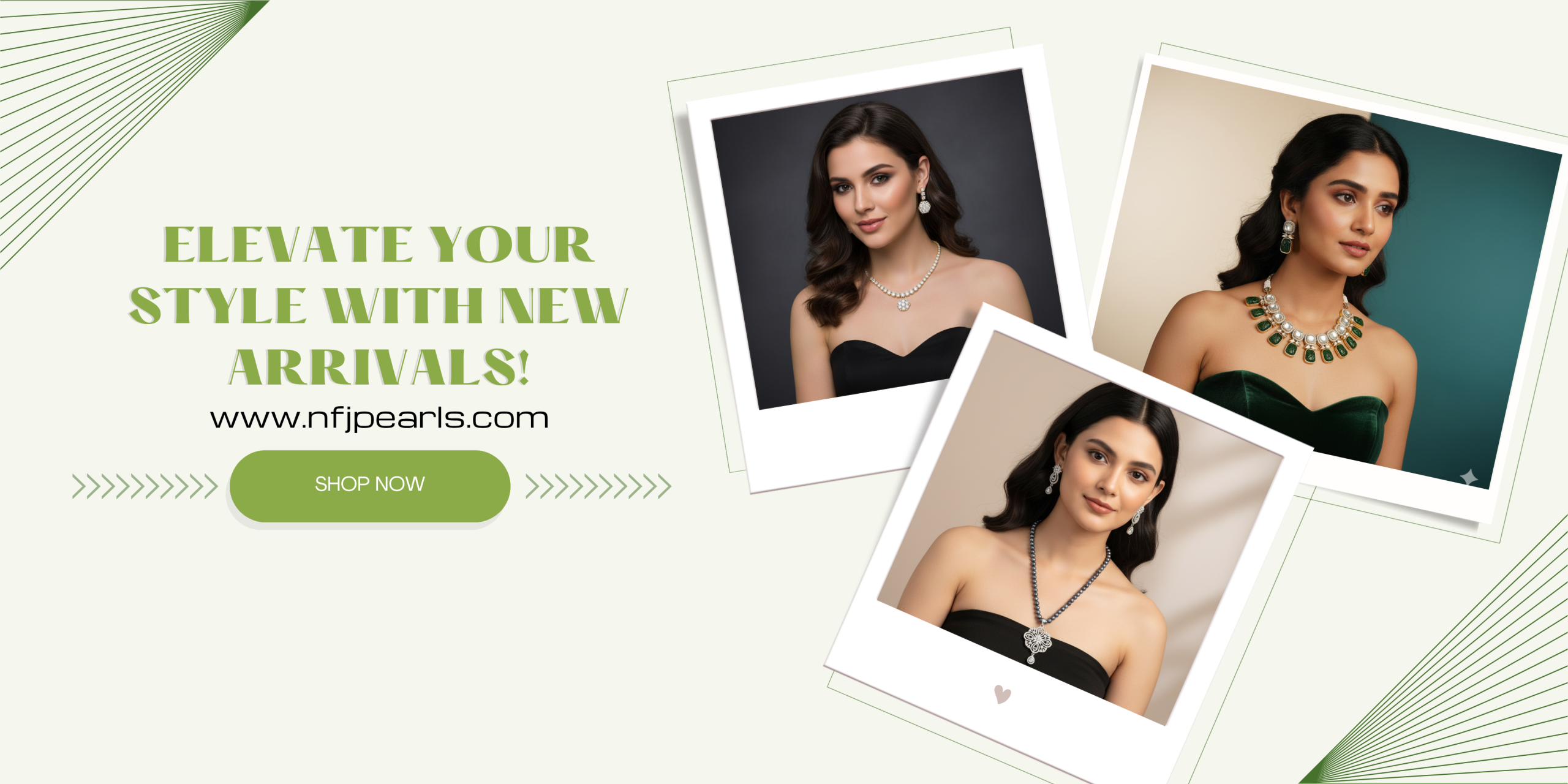 Green minimalist new collection fashion banner.